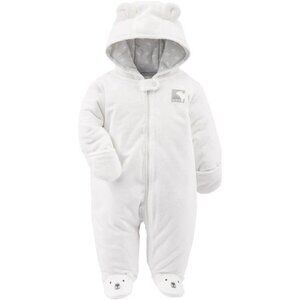 White‎ Ivory Baby Girls' Footed Jumpsuit Pram Winter Clothes Dress for Baby